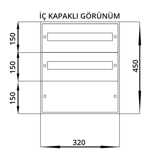 Seba 32x45x15 Dağıtım Panosu 24 Sigortalı Sıva Üstü 1,2 mm