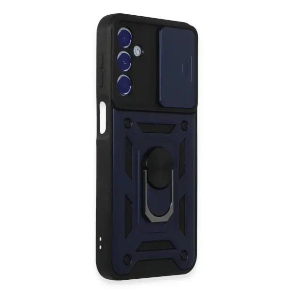 Samsung Galaxy M34 5G Kılıf Pars Lens Yüzüklü Silikon - Lacivert