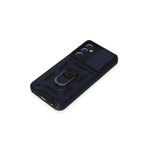 Samsung Galaxy M34 5G Kılıf Pars Lens Yüzüklü Silikon - Lacivert