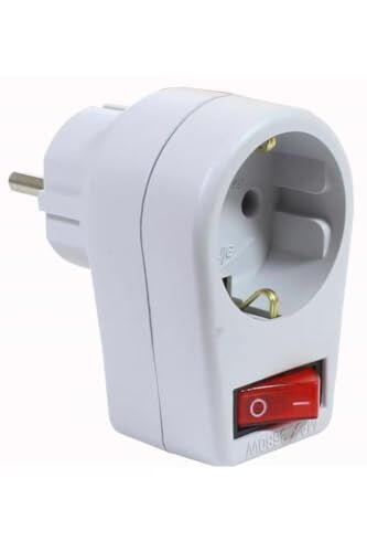 Anahtarlı Topraklı Priz Adaptörü, 16A 3680W, Işıklı Tekli Golyat Priz, Beyaz
