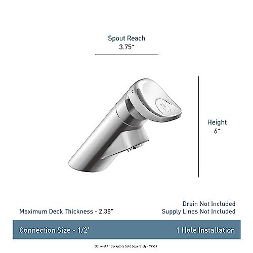 Ticari M-Press Krom Tek Montajlı Banyo Bataryası, 0,5-gpm, 8894