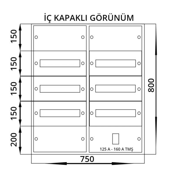 Seba 75x80x20 Dağıtım Panosu 90 Sigortalı Sıva Üstü 1,2 mm