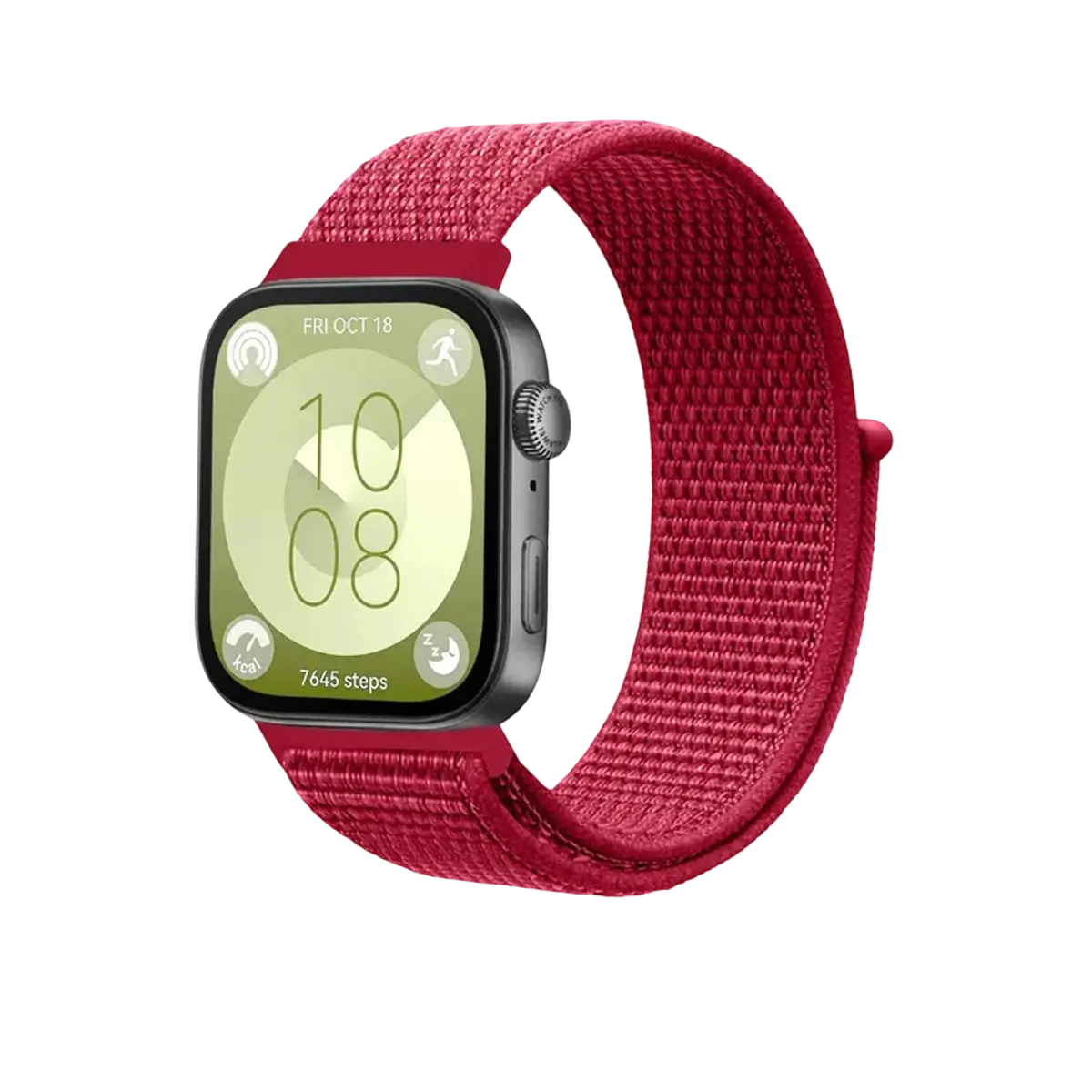 Huawei Fit 4 Hasırlı Cırtcırtlı Kordon - Kırmızı