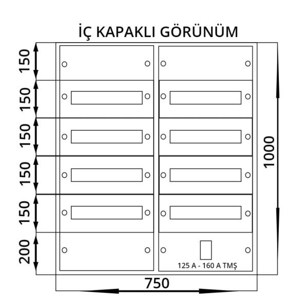 Seba 75x100x20 Dağıtım Panosu 120 Sigortalı Sıva Üstü 1,2 mm