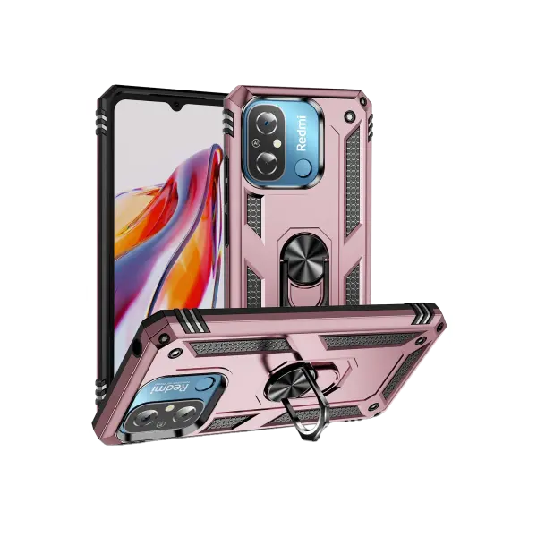 Xiaomi Redmi 12C Kılıf Sofya Yüzüklü Silikon Kapak - Rose