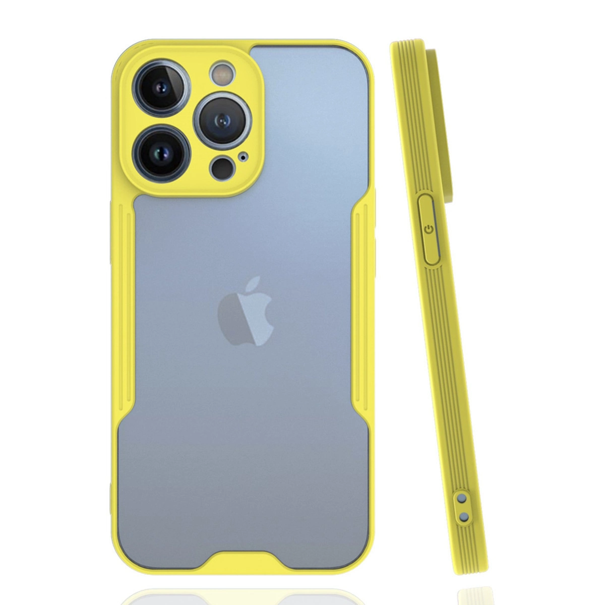 Apple İphone 14 Pro Max Kılıf Platin Silikon - Sarı