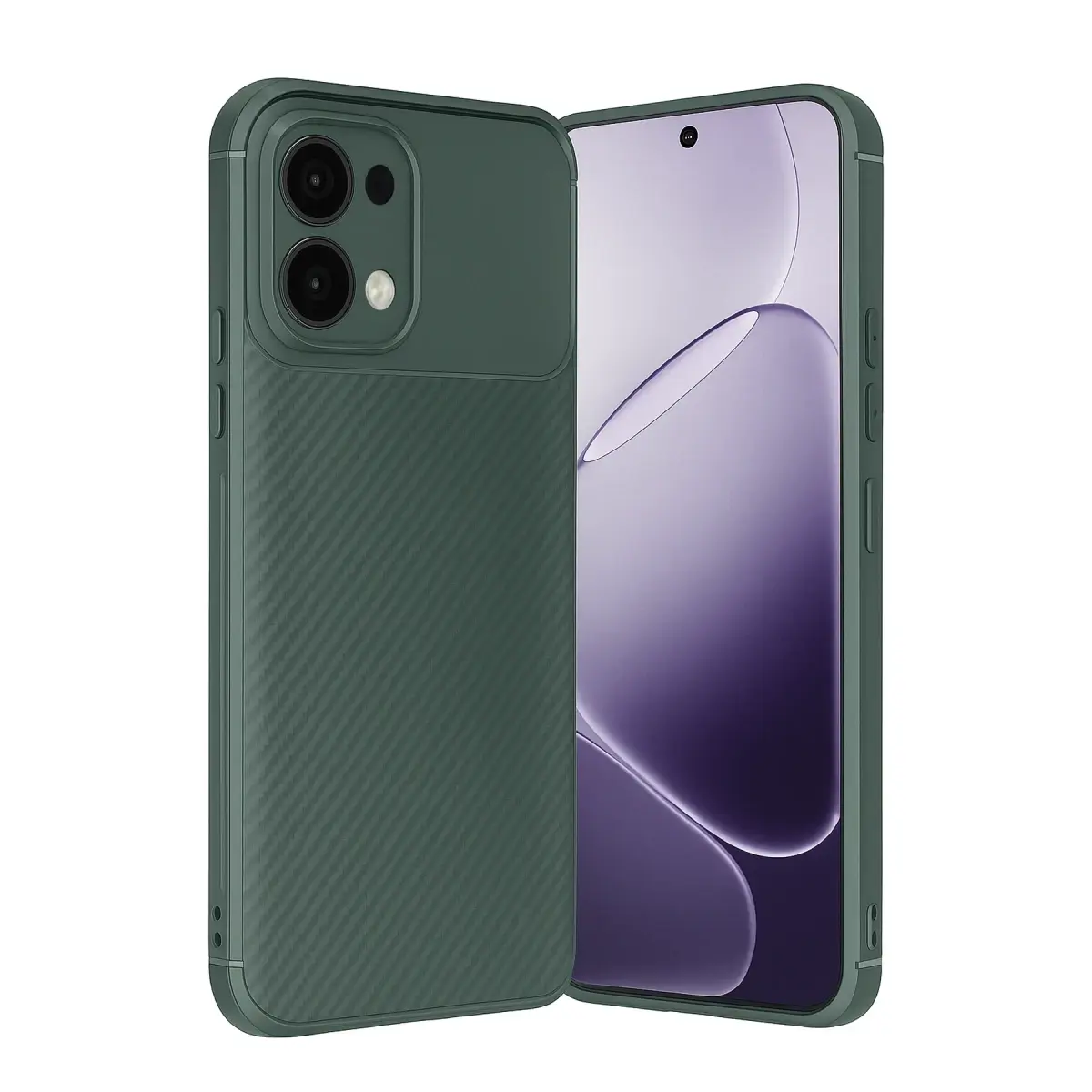 Oppo A6 Pro 4G Auto Focus Karbon Kapak - Koyu Yeşil