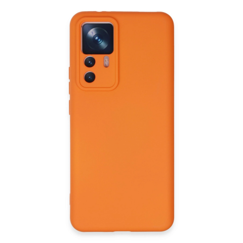 Xiaomi Mi 12t Pro Kılıf Nano İçi Kadife Silikon - Turuncu