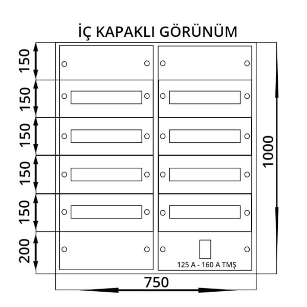 Seba 75x100x16,5 Dağıtım Panosu 120 Sigorta Sıva Altı 1,2 mm