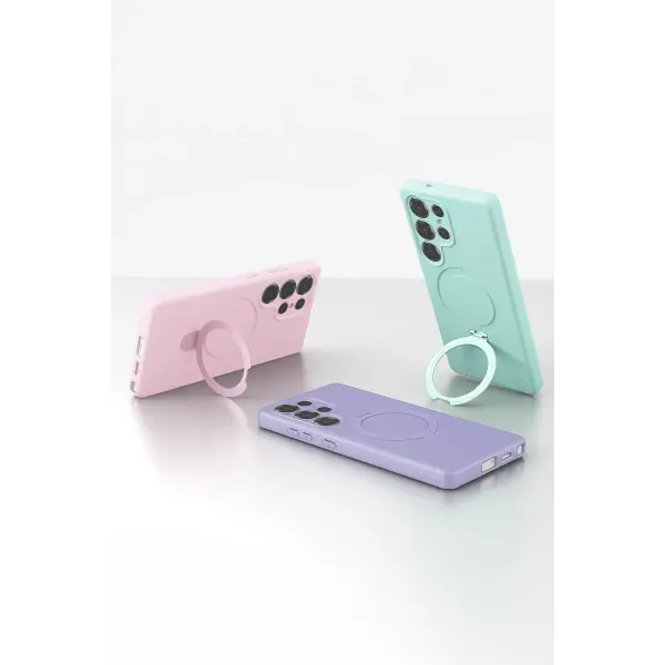 Samsung Galaxy S25 Ultra Regal Magsafe Standlı Kapak - Açık Pembe
