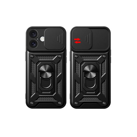 Apple İphone 16 Kılıf Pars Lens Yüzüklü Silikon - Yeşil