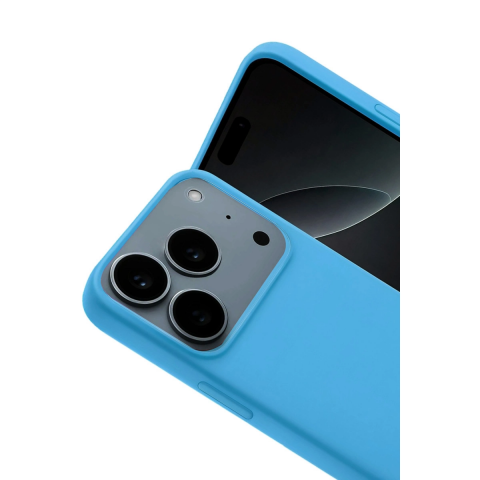 Apple İphone 17 Pro Nano İçi Kadife Silikon - Mavi