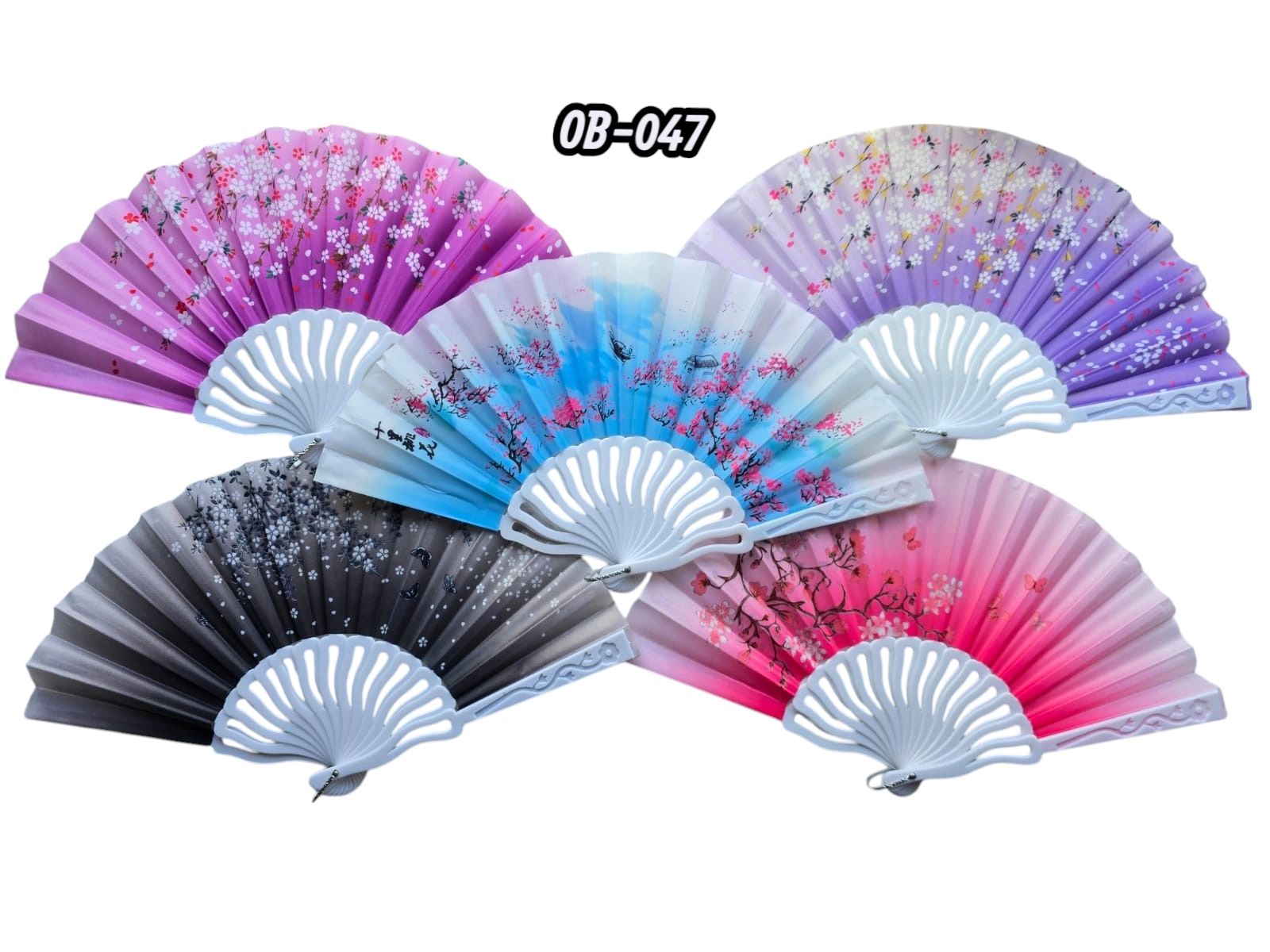 Plastik Kumaş Yelpaze 12'li Karışık Ob-047