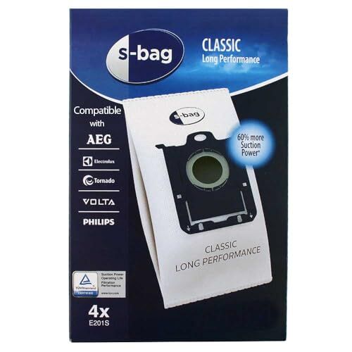 Philips, Electrolux ile Uyumlu S-Bag Süpürge Torbası 4'lü Paket