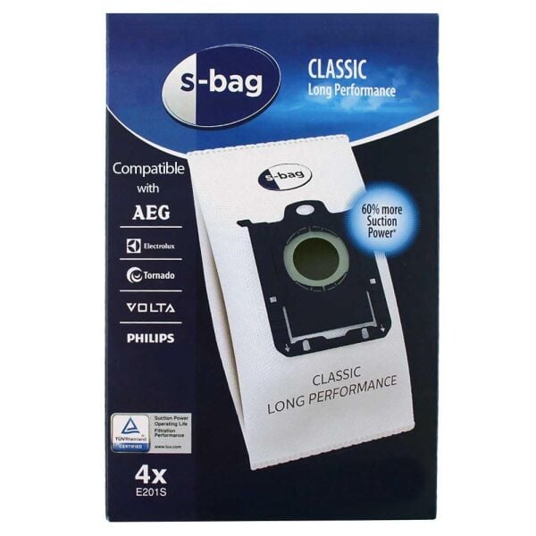 Philips, Electrolux ile Uyumlu S-Bag Süpürge Torbası 4'lü Paket