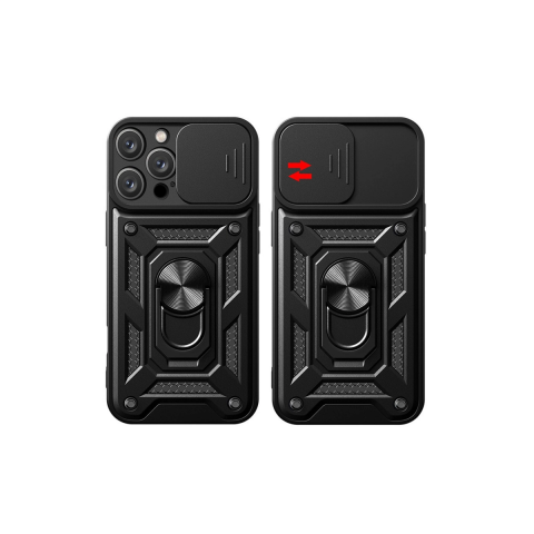 Apple İphone 16 Pro Kılıf Pars Lens Yüzüklü Silikon - Lacivert