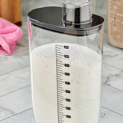 Hava Geçirmez Vakumlu Deterjan Saklama Kabı, Kendinden Ölçekli, 2100 ml
