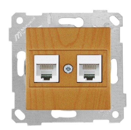 Rita Mek Tuş Data Priz i 2*Rj45 Cat 5 E  Meşe 2200 138 0158