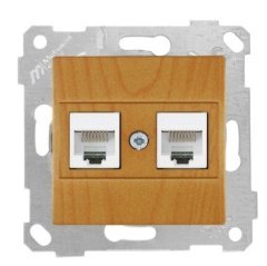 Rita Mek Tuş Data Priz i 2*Rj45 Cat 5 E  Meşe 2200 138 0158