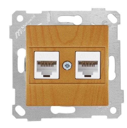 Mutlusan Rita Mek Tuş Data Priz i 2*Rj45 Cat 6  Meşe 2200 141 0158