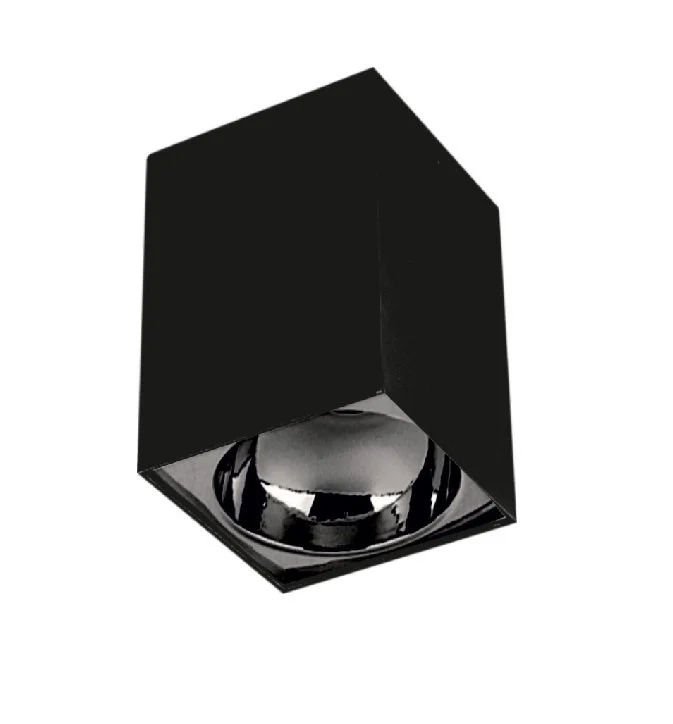 Cata Bergama Sıva Üstü Kare Armatür (Gu-10) (Siyah+Platın) CT-5420Sp
