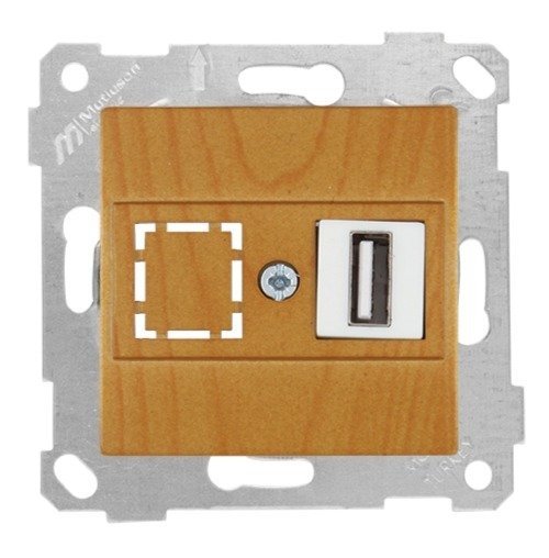 Mutlusan Rita Mek Tuş Data Priz i 1*Usb Meşe 2200 455 0158