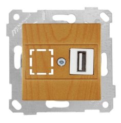 Mutlusan Rita Mek Tuş Data Priz i 1*Usb Meşe 2200 455 0158