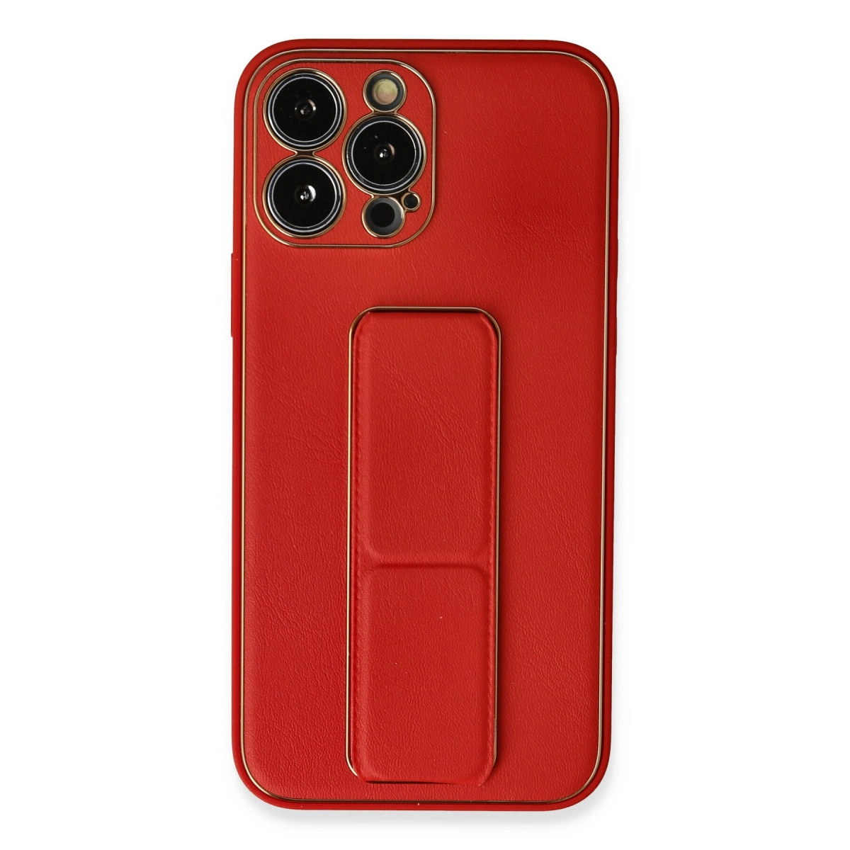 Apple İphone 13 Pro Kılıf Coco Deri Standlı Kapak - Kırmızı