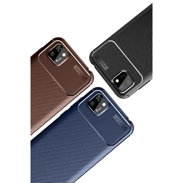Huawei Y5P Kılıf Auto Focus Karbon Kapak - Siyah