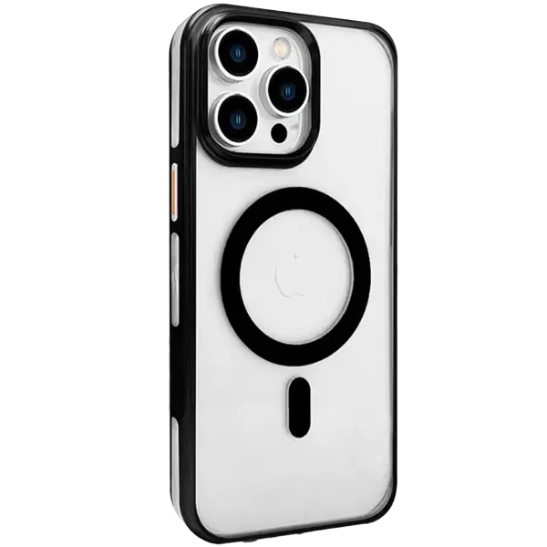 Joko Apple iPhone 15 Pro Gleam PC Sert Magsafe Kılıf - Şeffaf-Siyah