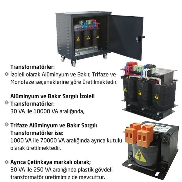 Çetinkaya 50 Va İzoleli Trafo 220/24V Bakır Kapalı Tip