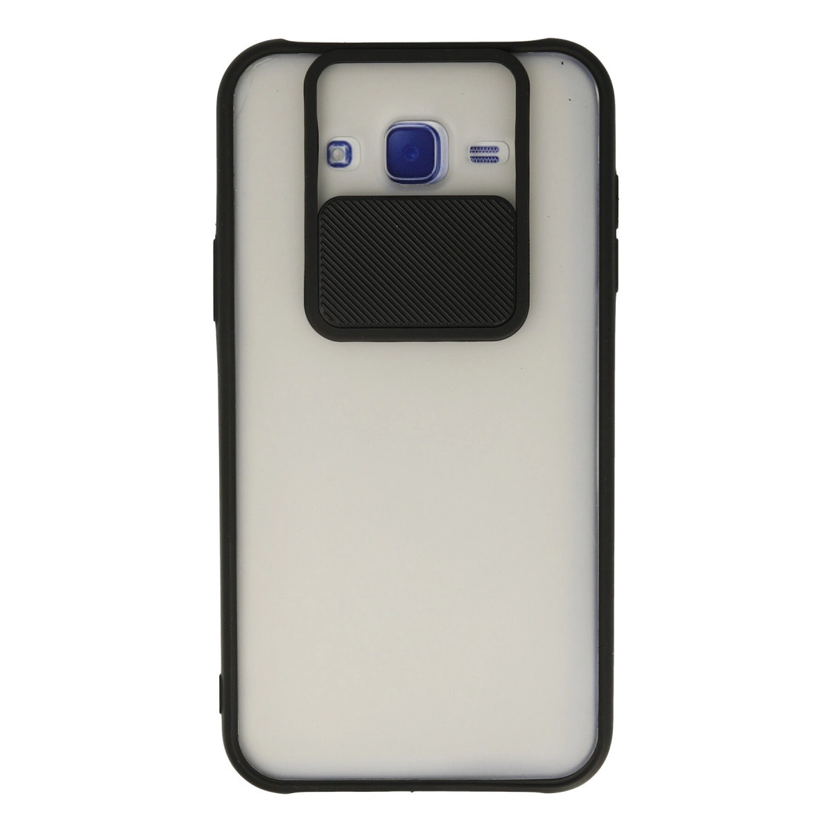 Samsung Galaxy J7 Kılıf Palm Buzlu Kamera Sürgülü Silikon - Siyah