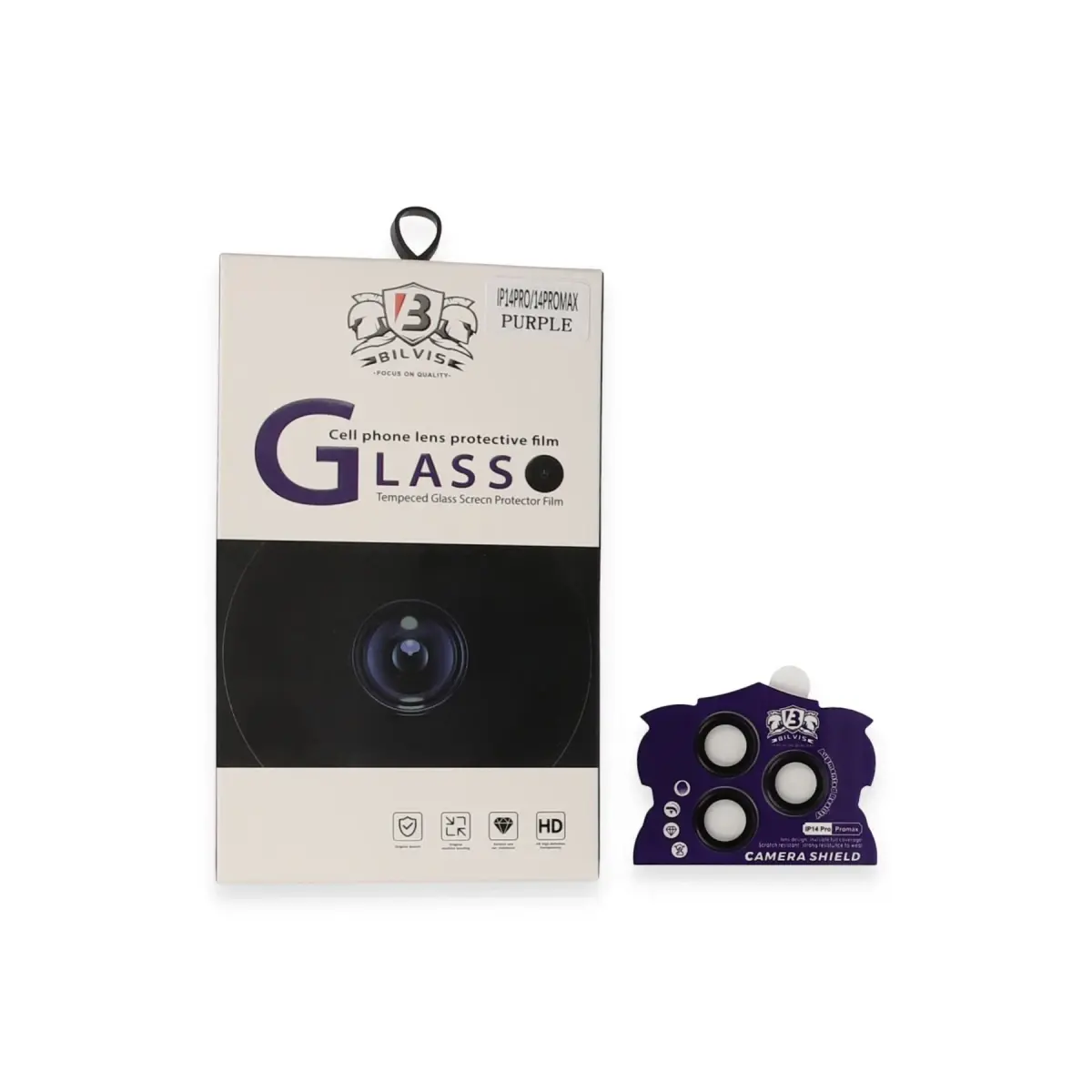 Apple iPhone 14 Pro Max Bilvis Titan Kamera Lens - Derin Mor