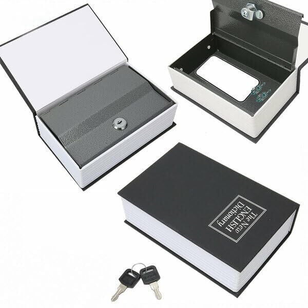 Kitap Görünümlü Kilitli Kasa ve Kumbara 18x11.5x5.5 cm, 2 Anahtarlı, Metal İç Yapı
