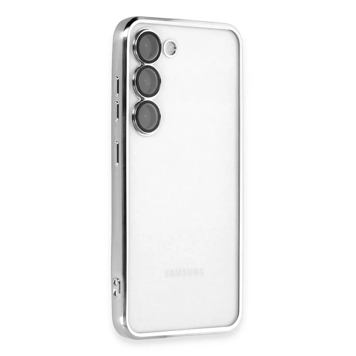 Samsung Galaxy S23 Kılıf Razer Lensli Silikon - Gümüş