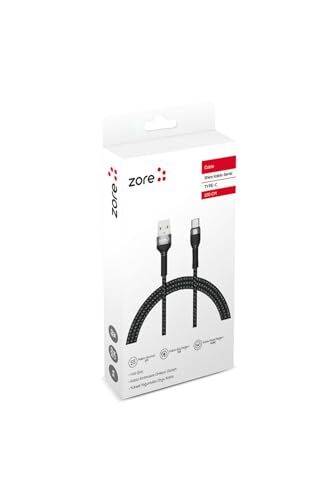 Shira Serisi Siyah Type-C USB Kablo 1 Metre