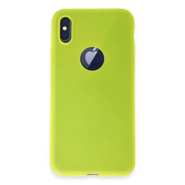 Apple iPhone X Kılıf First Silikon - Parlak Sarı