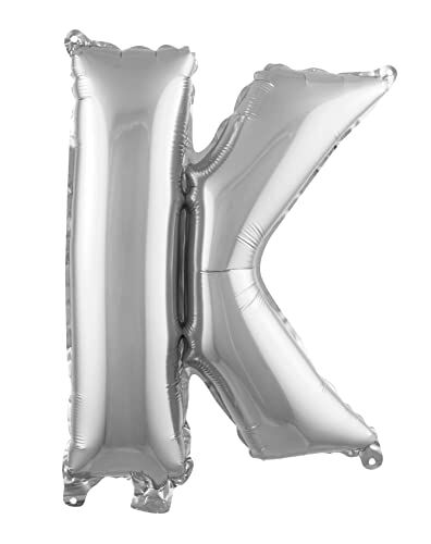 K Harfi 16 İnç Gümüş Folyo Balon 36 CM