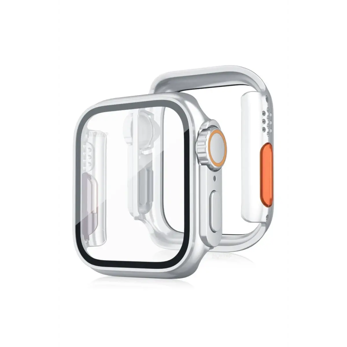 Apple Watch 44mm Watch 49mm Kasa Dönüştürücü ve Ekran Koruyucu - Gümüş