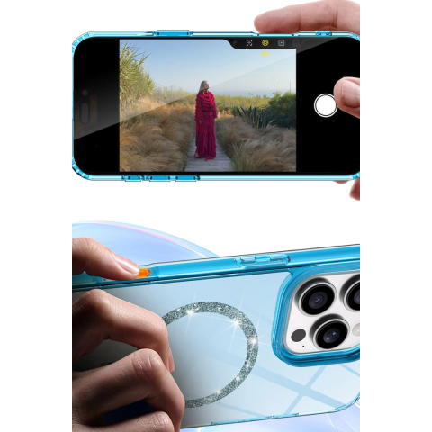 Apple İphone 14 Pro Max Live Diamond Magsafe Kapak - Şeffaf