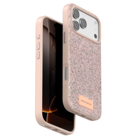 Onegif Apple İphone 17 Pro Bright Simli Kapak - Pembe