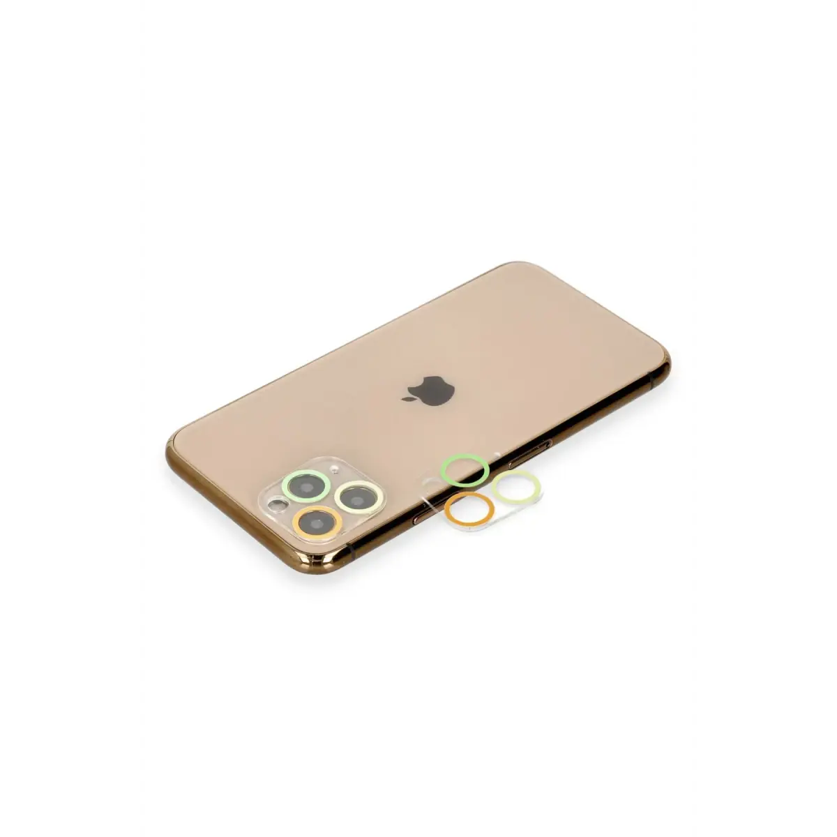 Apple iPhone 11 Pro Renkli Kamera Lens Koruma Cam - Pembe-Mavi