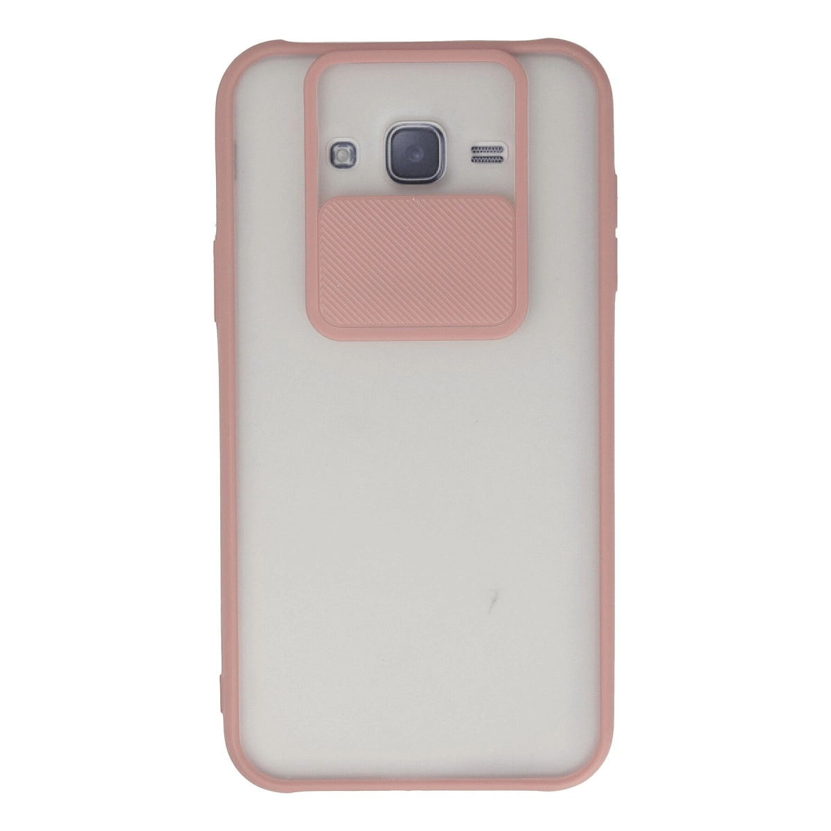 Samsung Galaxy J7 Kılıf Palm Buzlu Kamera Sürgülü Silikon - Pembe