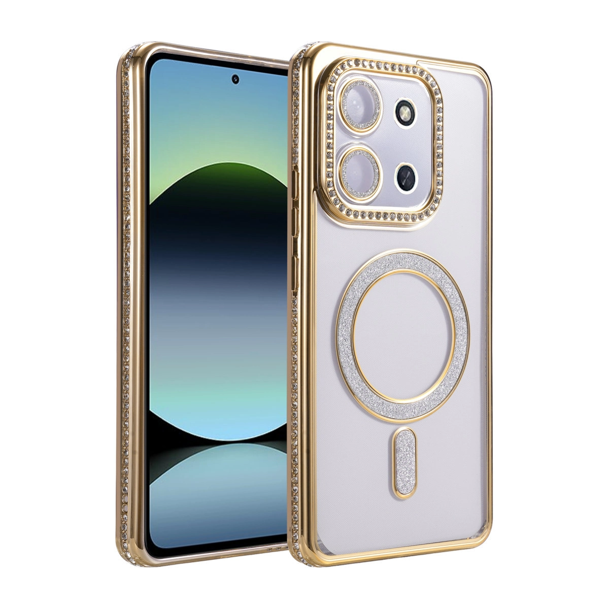 Xiaomi Redmi 15c 4g Joke Simli Magneticsafe Kılıf - Gold