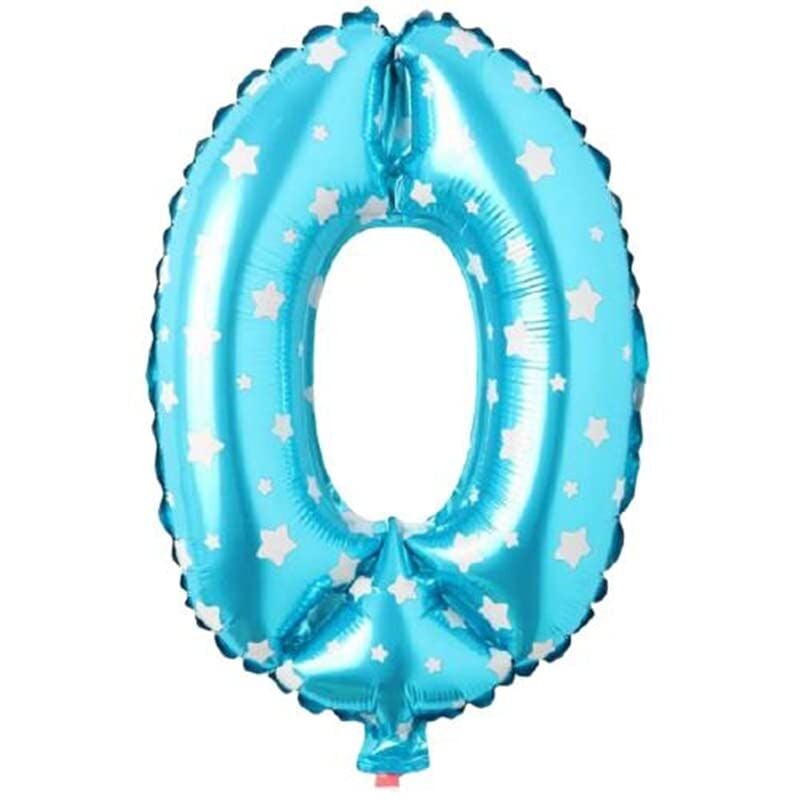 0 Rakaml 16 İnç Mavi Yıldızlı Folyo Balon 36 CM