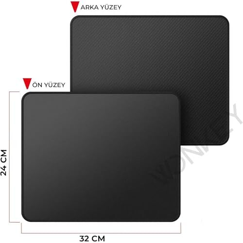 Pro Dikişli Gaming Mouse Pad, Kaymaz Kauçuk Tabanlı, Pürüzsüz Kumaş Yüzey, Orta Boy, 32x24 cm