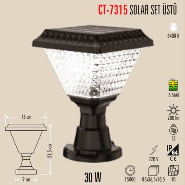 Cata 30W Solar Set Üstü CT-7315