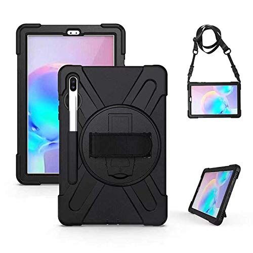 Samsung Galaxy Tab S6 T860 T865 T867 ile Uyumlu Askılı Zırhlı Tank Kılıfı, Siyah