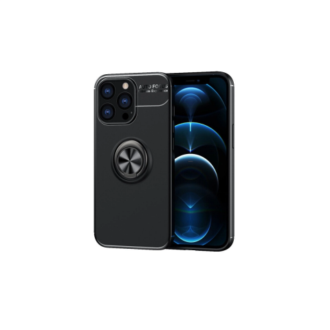 Apple İphone 13 Pro Kılıf Range Yüzüklü Silikon - Siyah