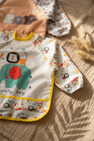 Tinyjoy 2'li Set Sıvı Geçirmez Uzun Kollu Mama Önlüğü - Blw Uyumlu Leke Tutmaz Bebek Beslenme Ve Faaliyet Önlüğü